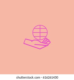 globe in hand icon