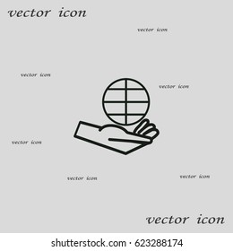 globe in hand icon