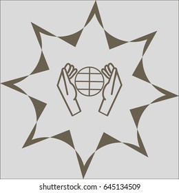 globe, hand icon