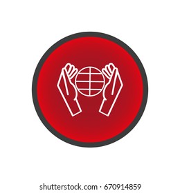 globe, hand, icon