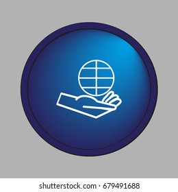 globe in hand icon