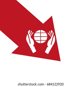 globe, hand, icon