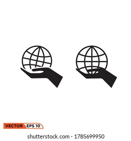 globe hand icon design vector illustration template