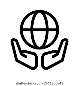 Globe Hand Icon Vector Symbol Design Illustration