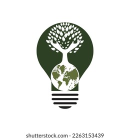 Globe and hand tree vector  design. Nature and earth care concept.