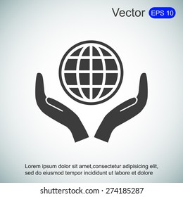 Globe and hands