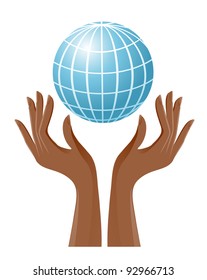 Globe and hands