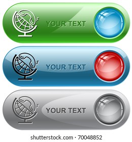 Globe and handset. Vector internet buttons.