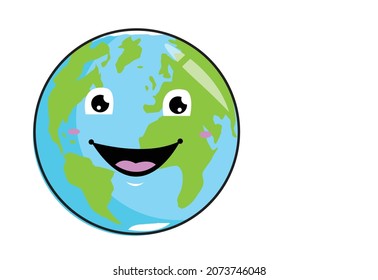 Globe mit einem glücklichen Gesicht. Bearbeitbare Clipart Art. 