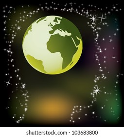 globe in head - abstract illustration