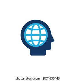 Globe Head Logo Icon Design