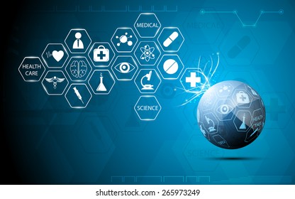 globe health care medical and science icon concept abstract background