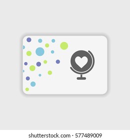 Globe heart  icon illustration isolated vector sign symbol