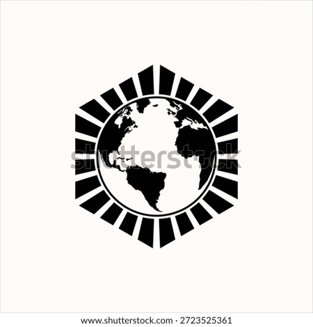 globe hexagon concept logo design vector