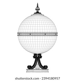 Globe Horoscope Decoration Vector 04. Illustration Isolated On White Background. A vector illustration Of A Globe.
