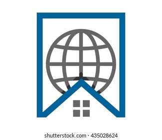 globe house home image vector icon