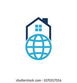 Globe House Logo Icon Design