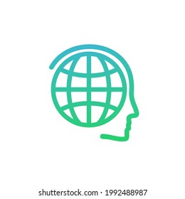Globe human head logo. Illustration vector