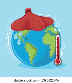 globe with ice pack and thermometer