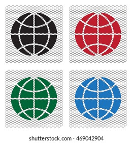 The globe icon. 