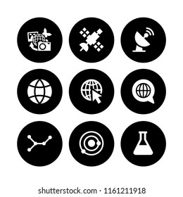 globe icon. 9 globe set with satellite, global, earth pictures and sphere vector icons for web and mobile app