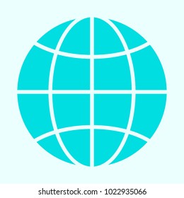Globe Icon.  96x96 for Web Graphics and Apps.  Simple Minimal Pictogram. Vector