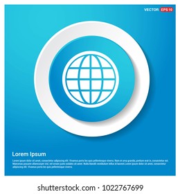 globe icon Abstract Blue Web Sticker Button