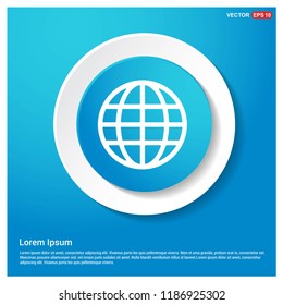 globe icon Abstract Blue Web Sticker Button - Free vector icon