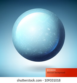 Icono de globo con gráficos abstractos exitosos. Ilustración del vector, EPS10