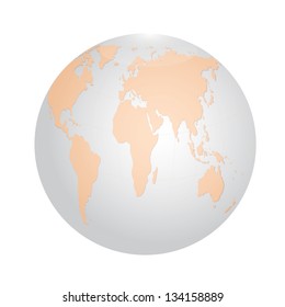 Globe icon with all continent map