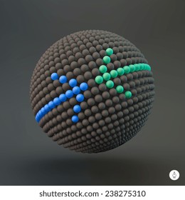 Globe icon with arrow. 3d vector illustration. Business concept. 