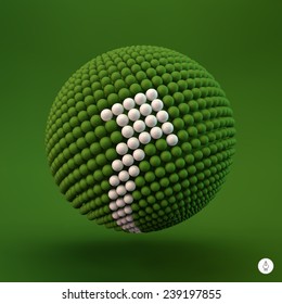 Globe icon with arrow. 3d vector illustration. Business concept. 