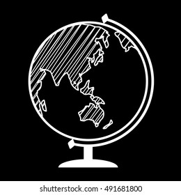 Globe icon. Asia and Australia.