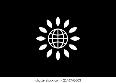 Globe icon black background world vector