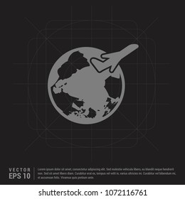 globe icon - Black Creative Background