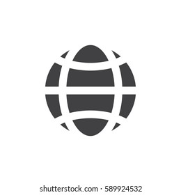 Globe icon in black on a white background. Vector illustration