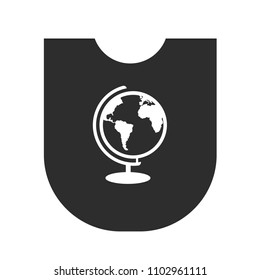 globe icon and black shield.logo concept.designed for schools, high schools, educational institutes and signatures