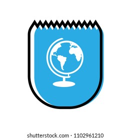 globe icon and black shield.logo concept.designed for schools, high schools, educational institutes and signatures