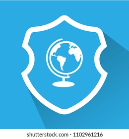 globe icon and black shield.logo concept.designed for schools, high schools, educational institutes and signatures