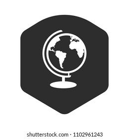 globe icon and black shield.logo concept.designed for schools, high schools, educational institutes and signatures