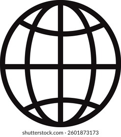 Globe Icon black vector illustration.