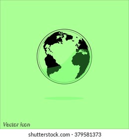 Globe icon. Black. Vector illustration. 