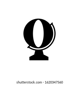 globe icon black and white