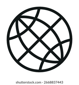  globe icon black and white
