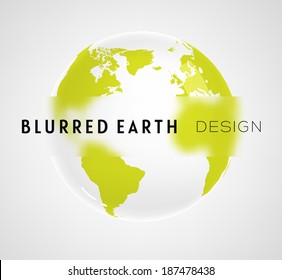 Globe Icon with Blurred Banner for Your Text