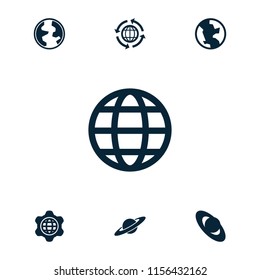 Globe icon. collection of 7 globe filled icons such as . editable globe icons for web and mobile.
