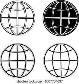 Globe Icon Collection Vector Art Illustration