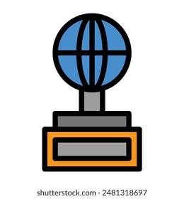icono de globo color o logotipo ilustración contorno estilo negro	