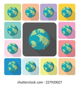 Globe Icon color set vector illustration.