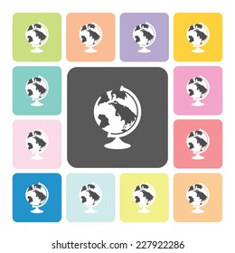 Globe Icon color set vector illustration.